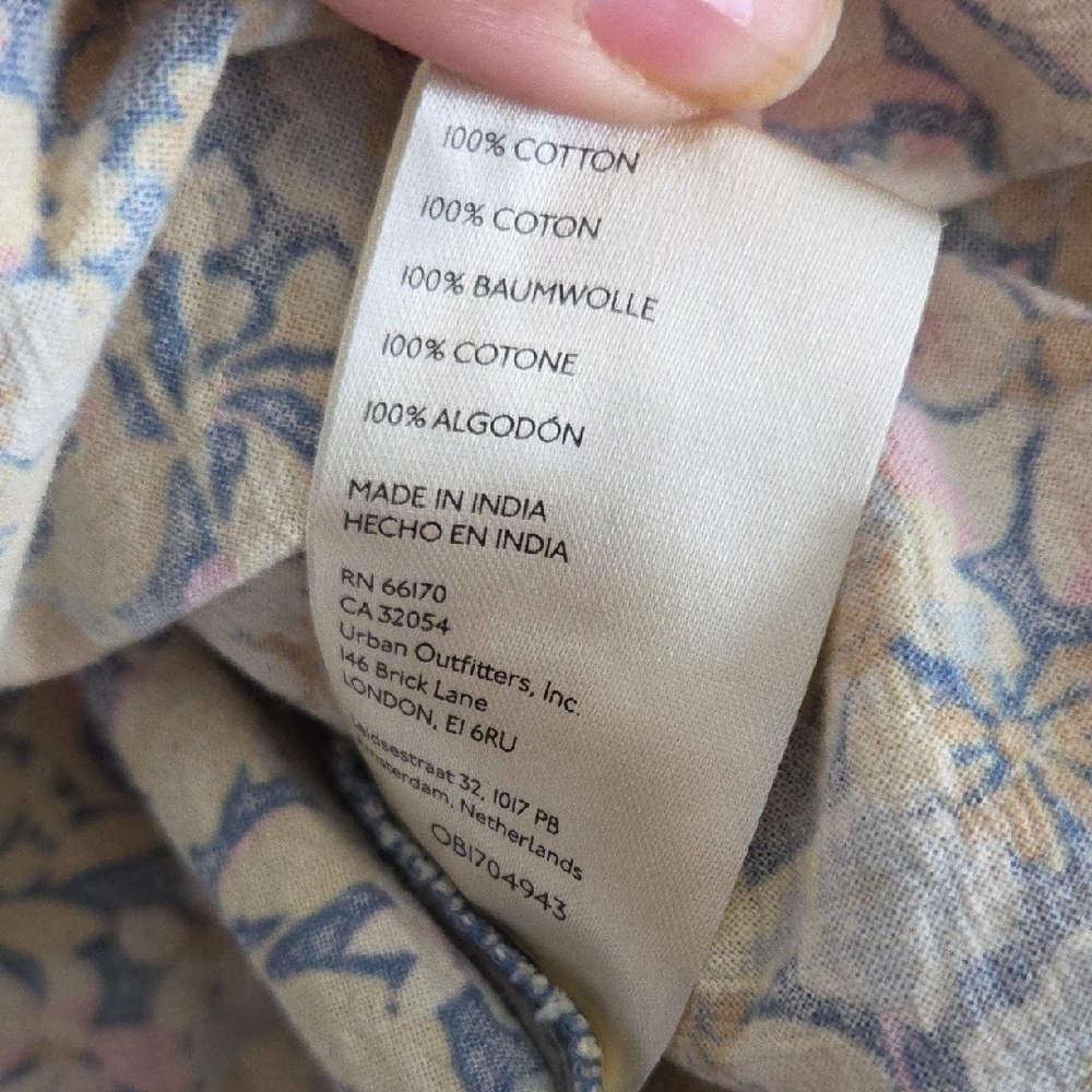 Free People Women's James Smock Top, Chambray Combo - Picture 16 of 16